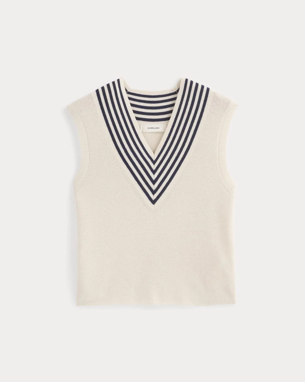 RELAXED V-NECK VEST IN COTTON MERINO - 1