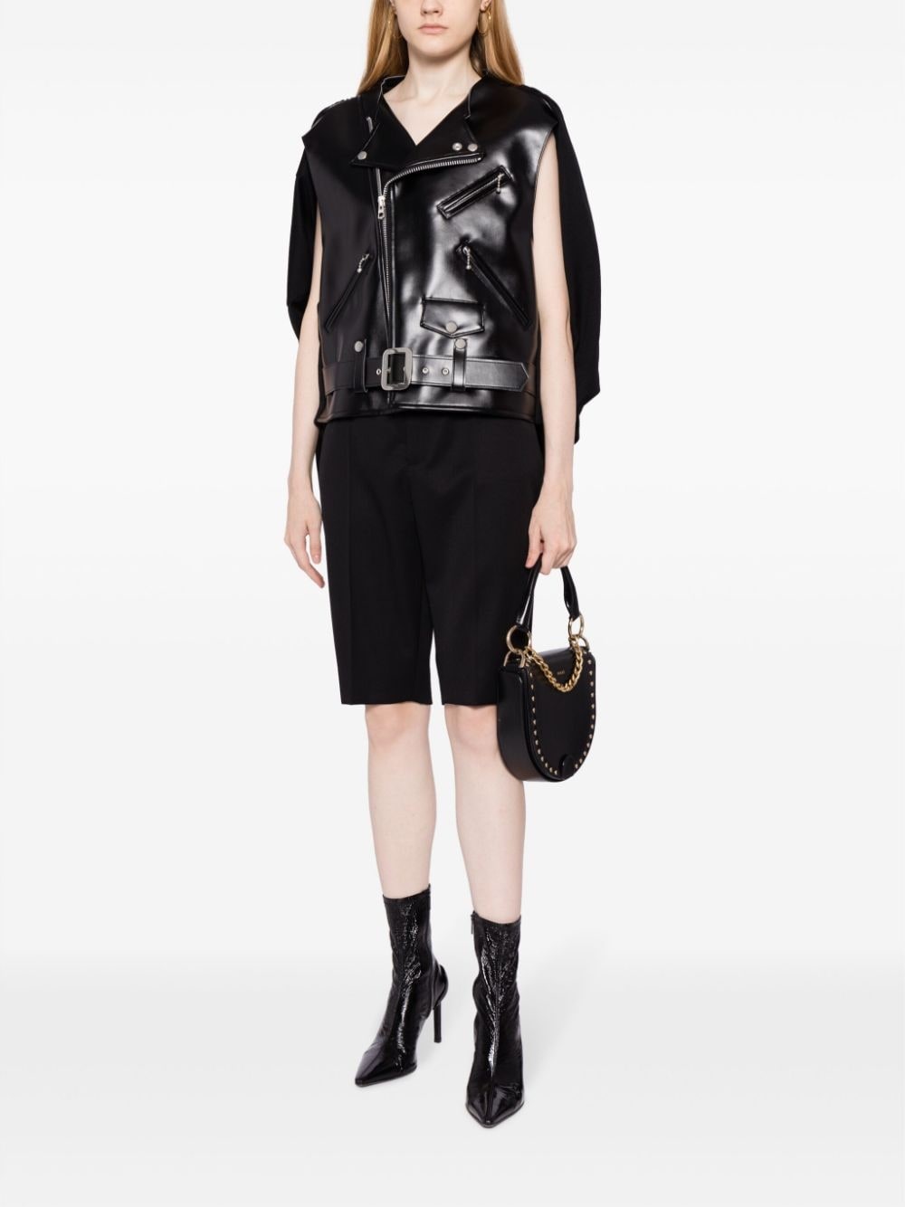 sleeveless biker jacket - 2