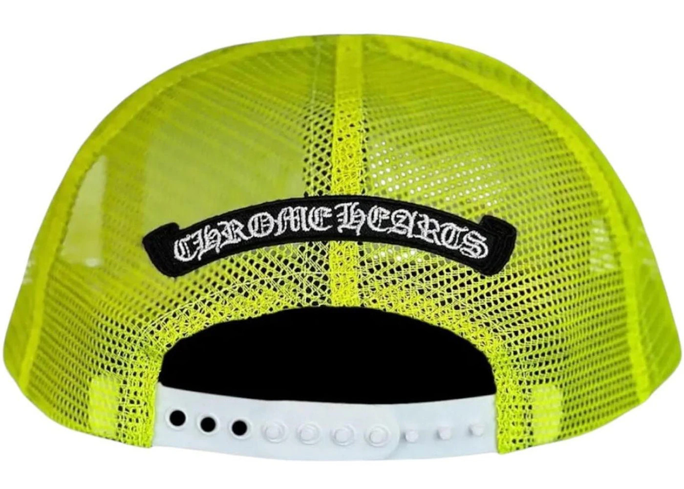 Chrome Hearts Cemetery Cross Trucker Hat Neon Yellow - 2