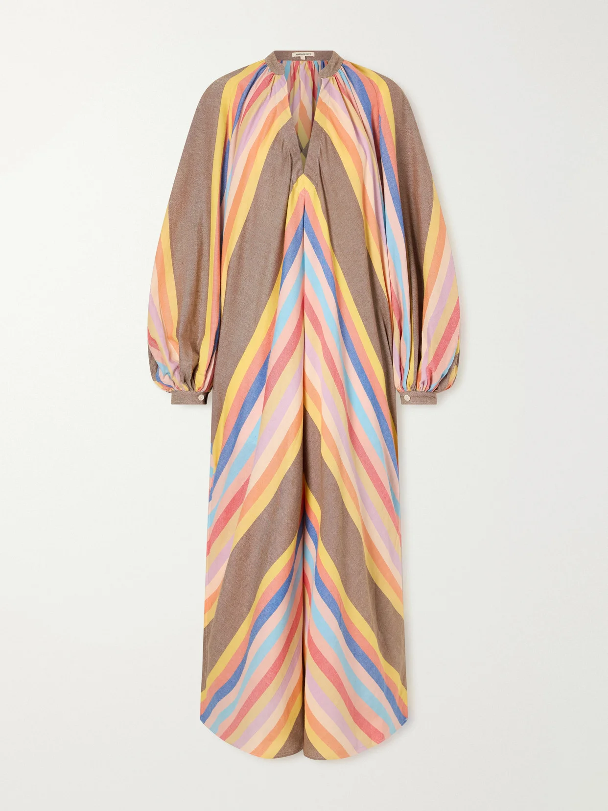 Striped Cotton Maxi Dress - 1