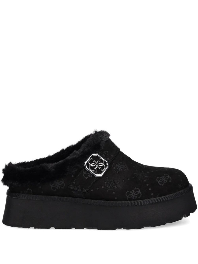 trimnmed logo-detail flat mules 1