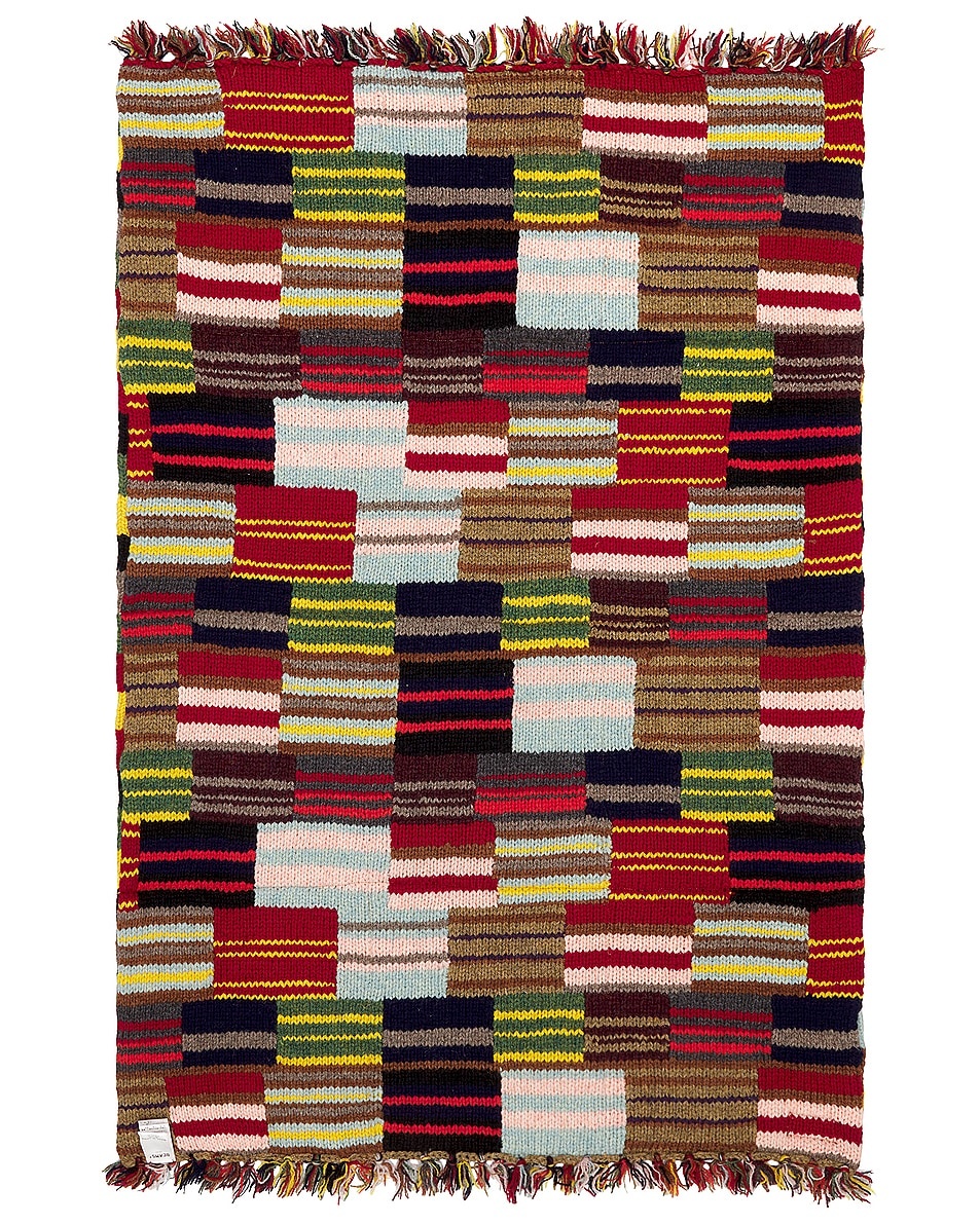 Hand Knit 2 Layer Patchwork Scarf - 2