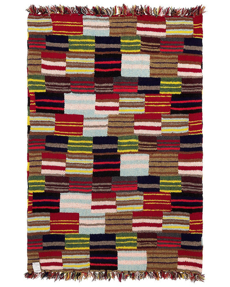 BEAMS PLUS Hand Knit 2 Layer Patchwork Scarf outlook