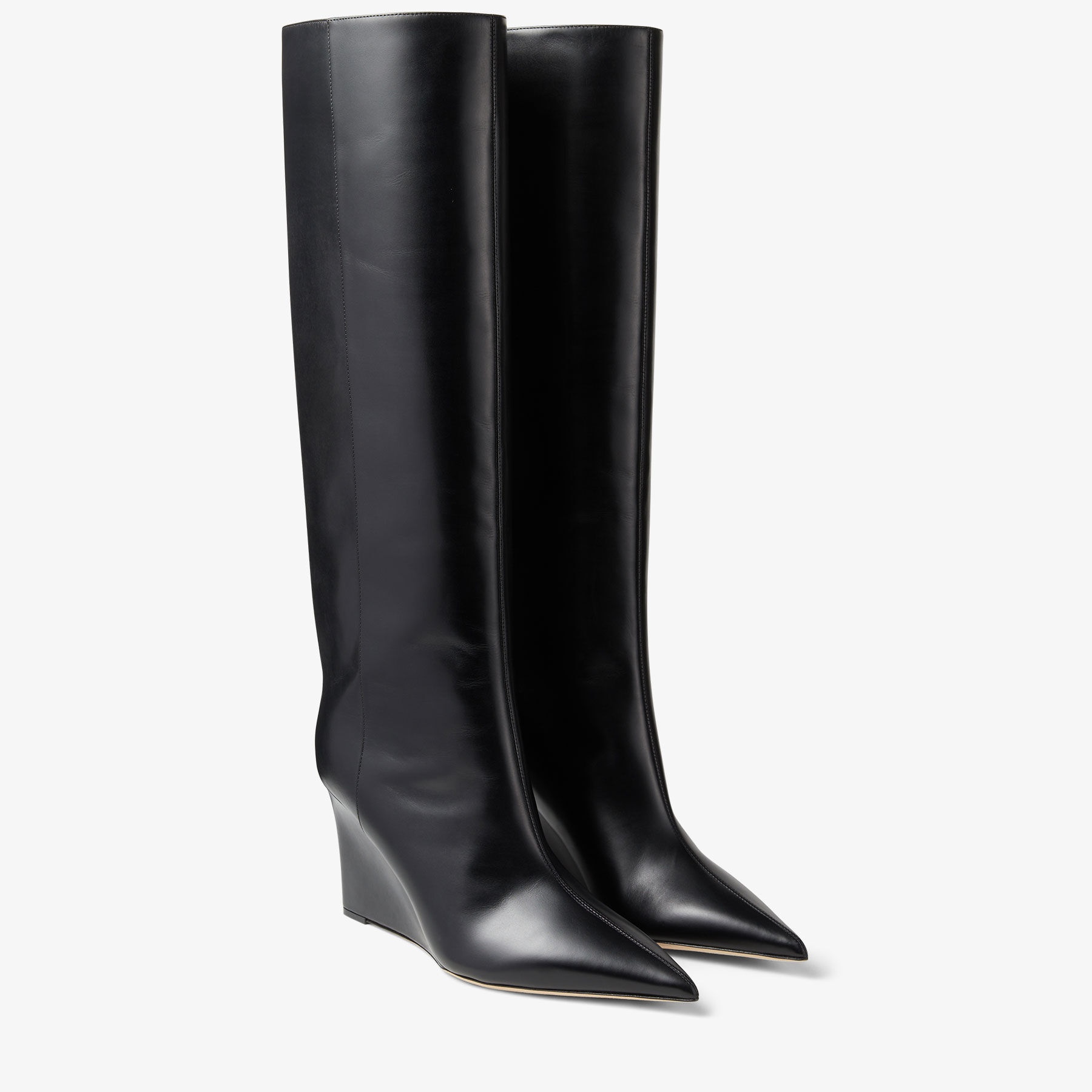 Blake Knee Boot 85
Black Calf Leather Wedge Knee-high Boots - 2