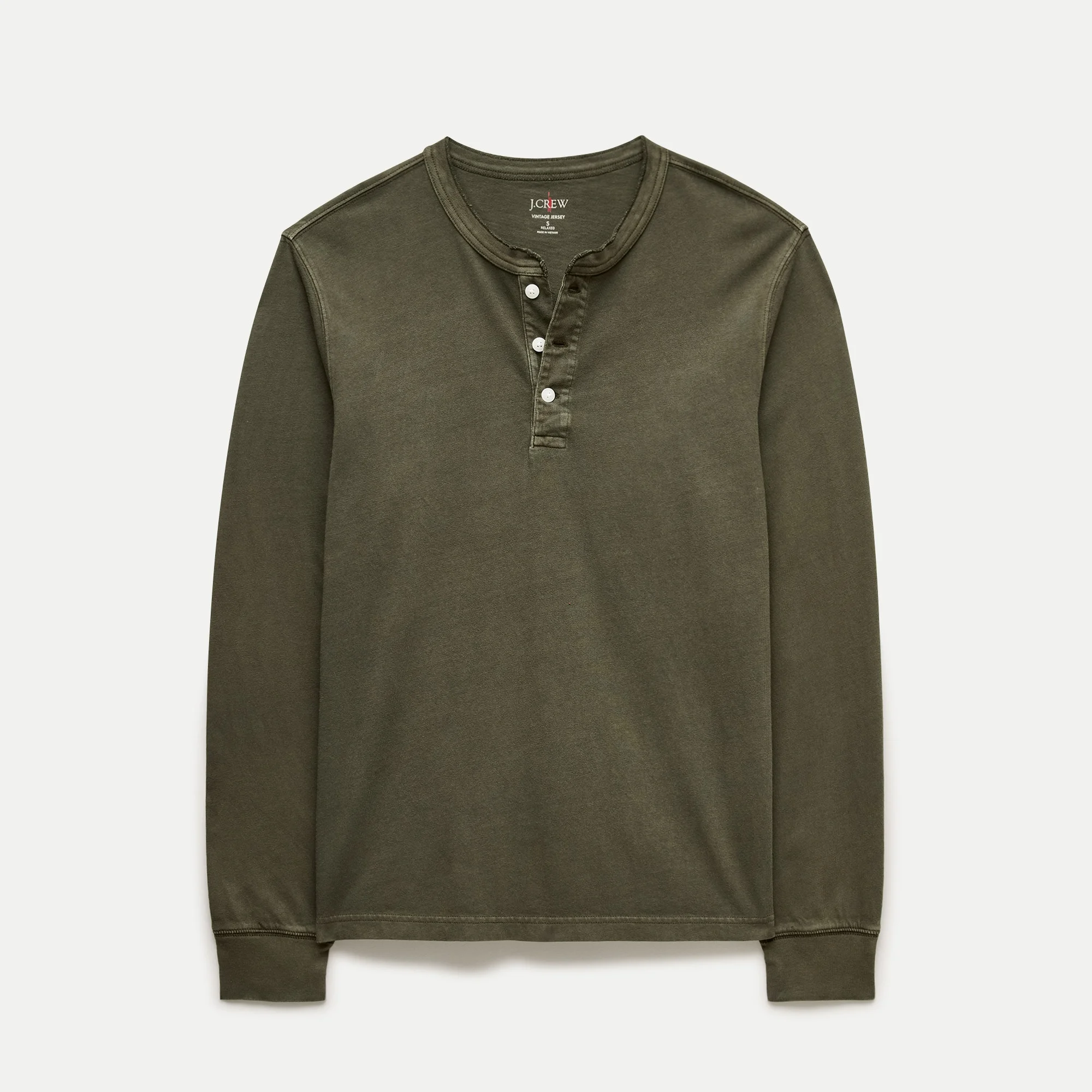 Vintage-wash cotton henley - 1