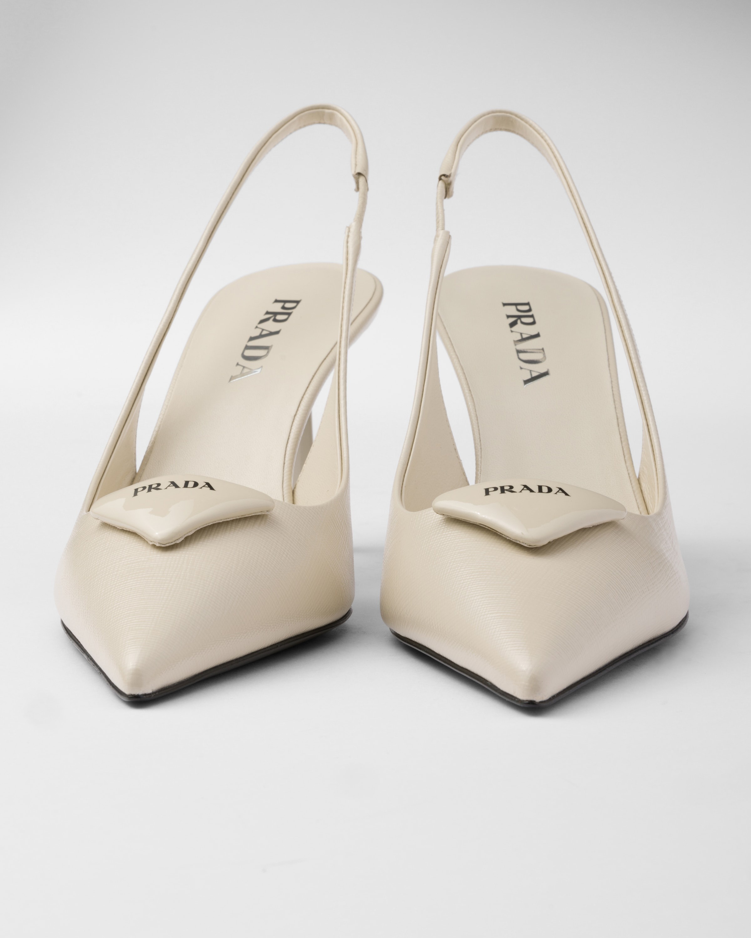 Saffiano patent leather slingback pumps - 5