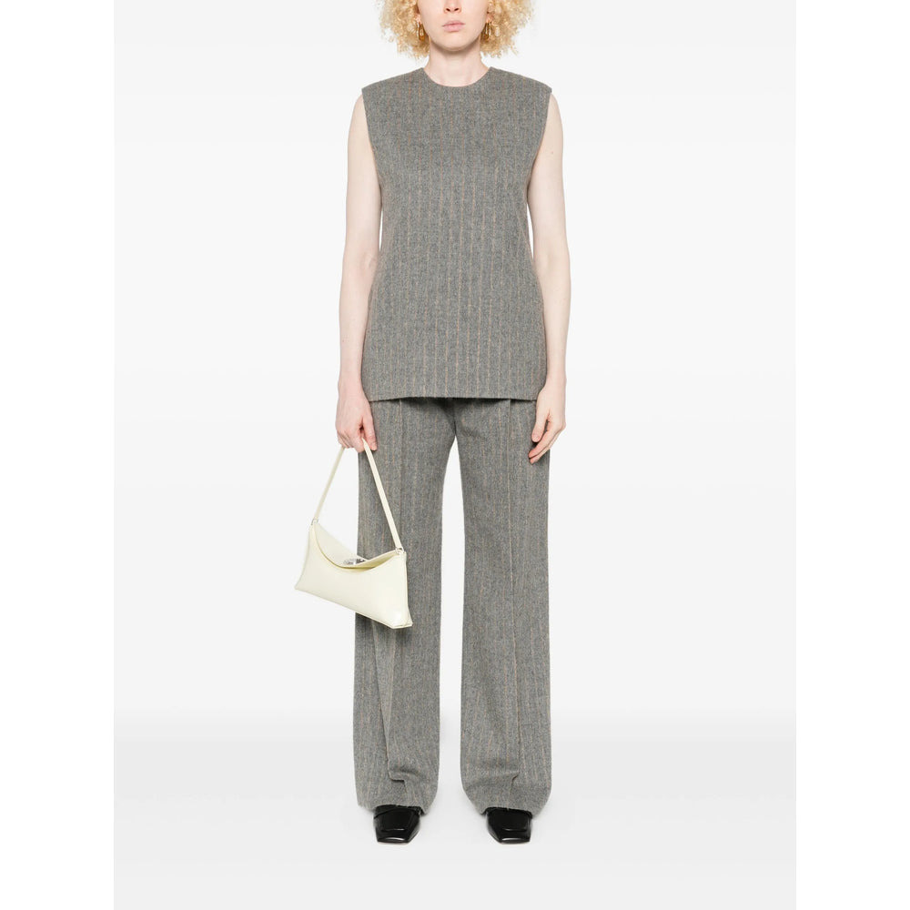 Carven Grey Trousers - Straight Trousers Women - 3