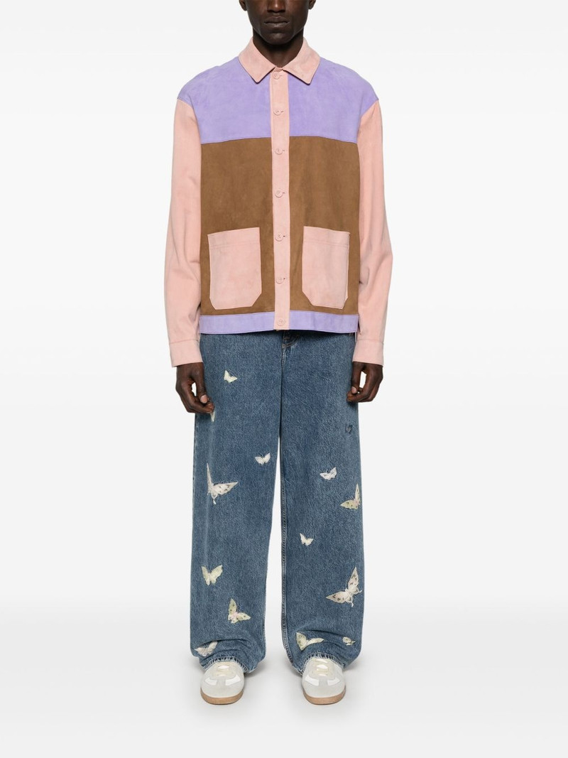 GCDS colour block suede shirt jacket outlook