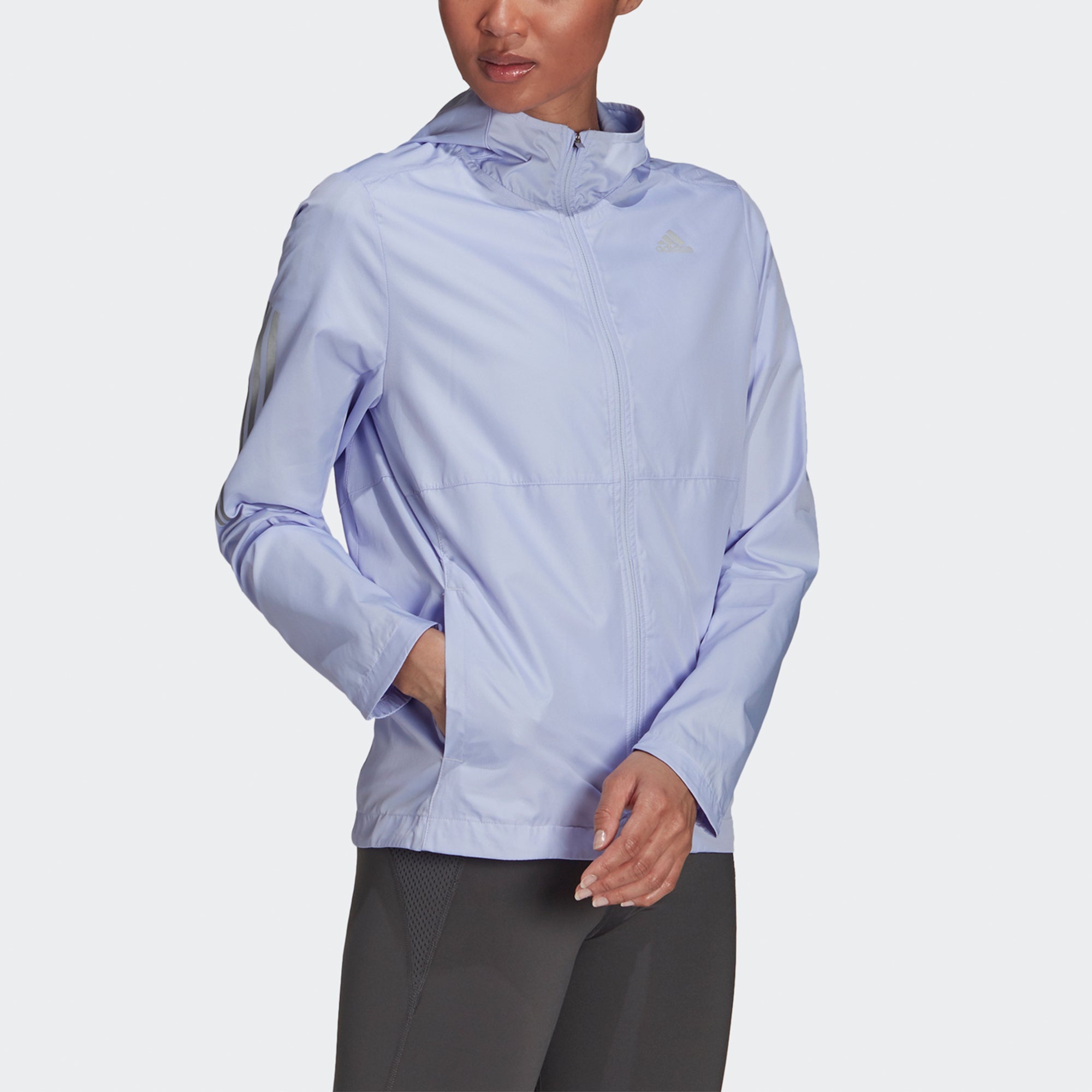 (WMNS) adidas Own The Run Jkt Sports Jacket Purple H31032 - 2