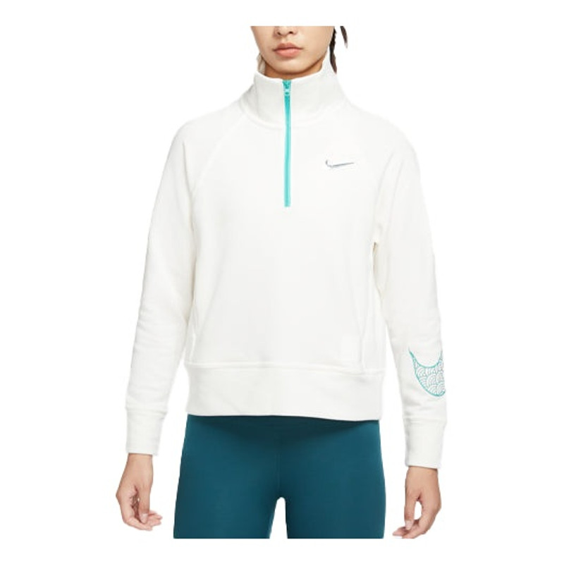 (WMNS) 나이키 CNY 새해 판 캐주얼 스포츠 단단한 색깔 절반 지퍼 대 고리 Hoodie 재킷 - 1