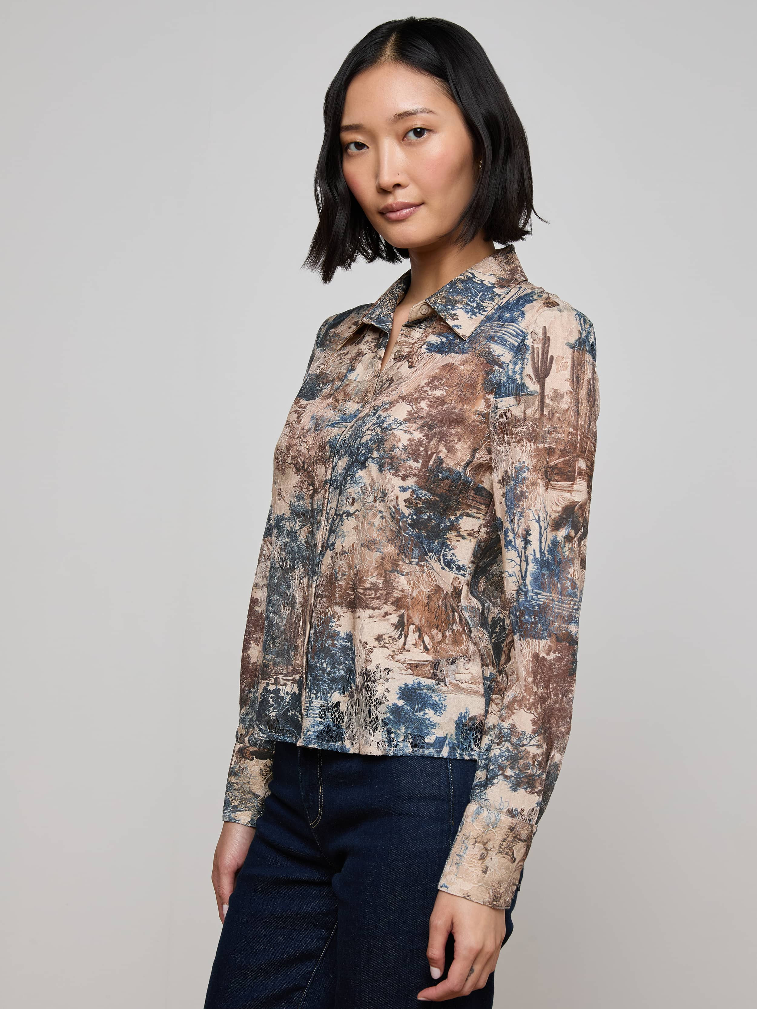 Maia Printed Lace Blouse - 3