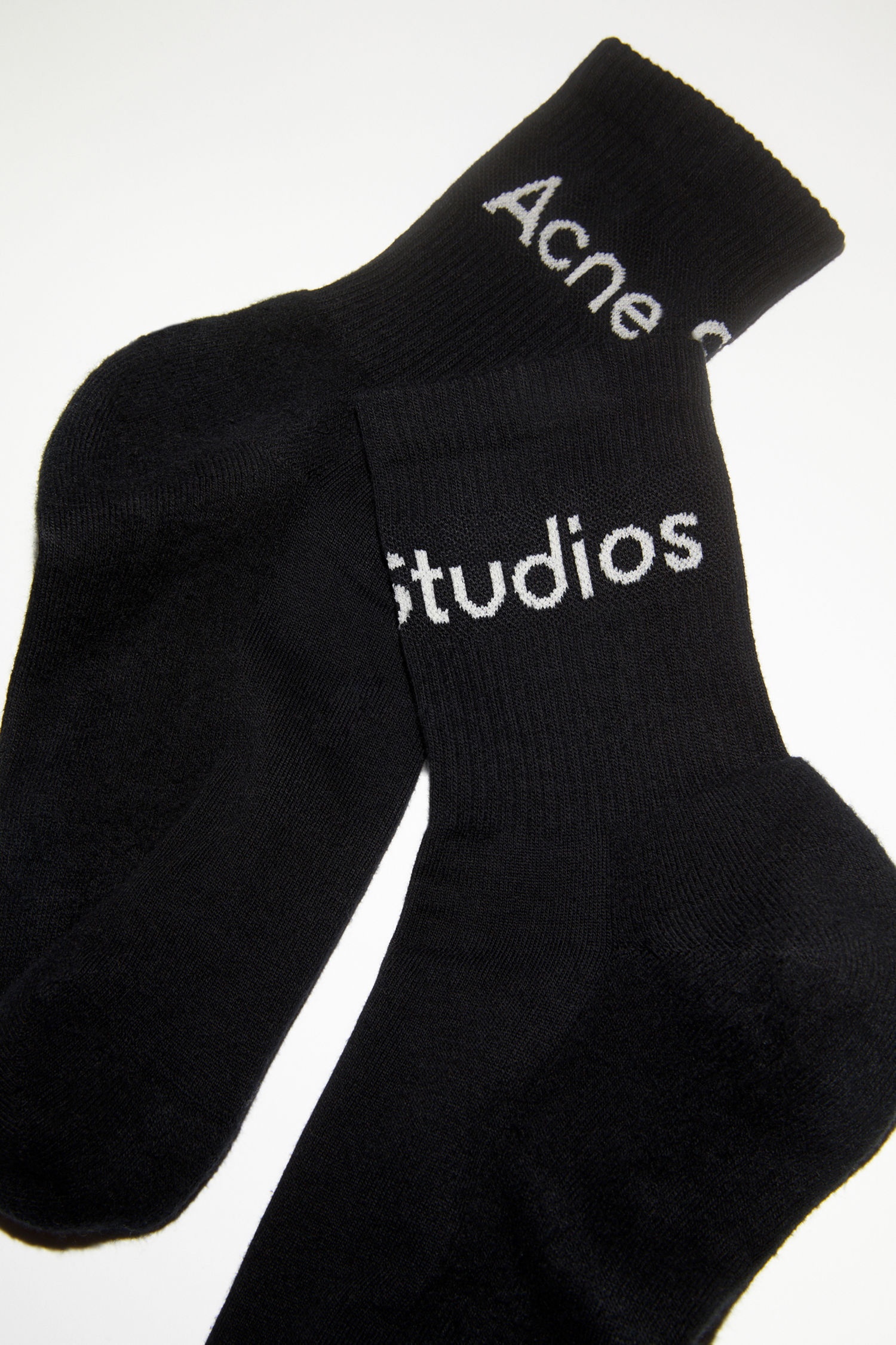 Ribbed logo socks - Black satin/grey - 4
