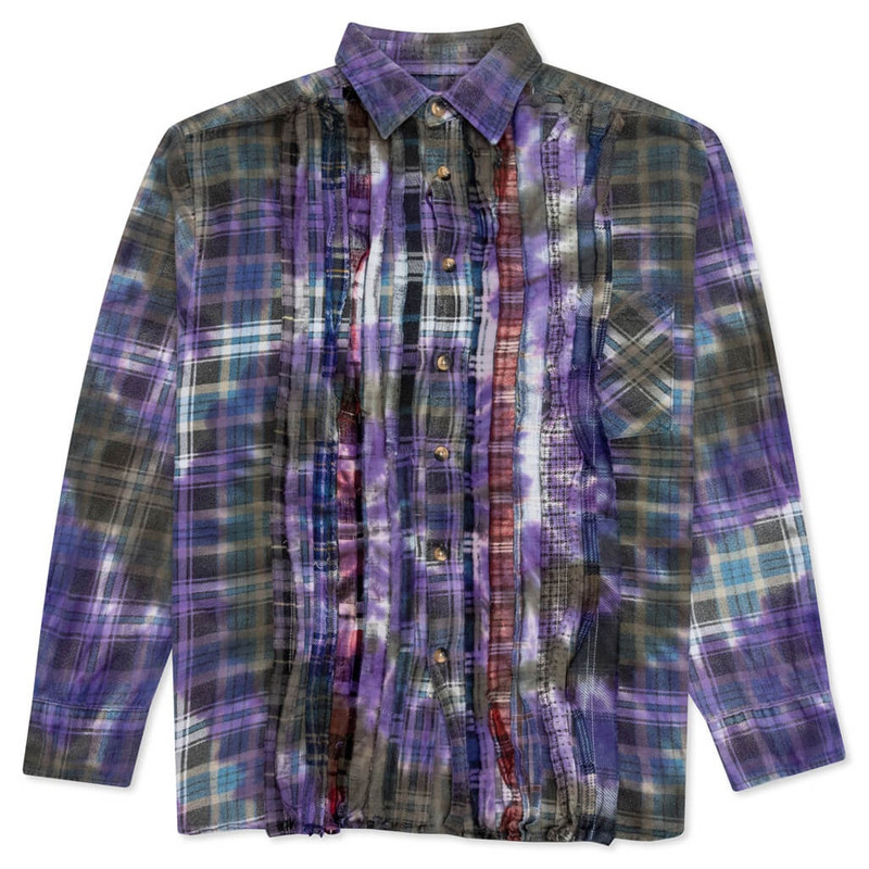 NEEDLES RIBBON TIE DYE FLANNEL SHIRT - ASSORTED 1