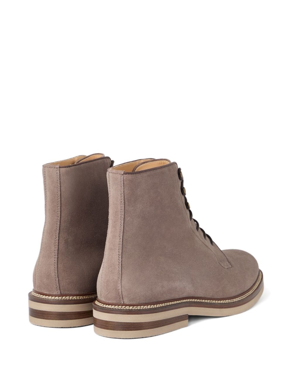 lace-up suede boots - 3