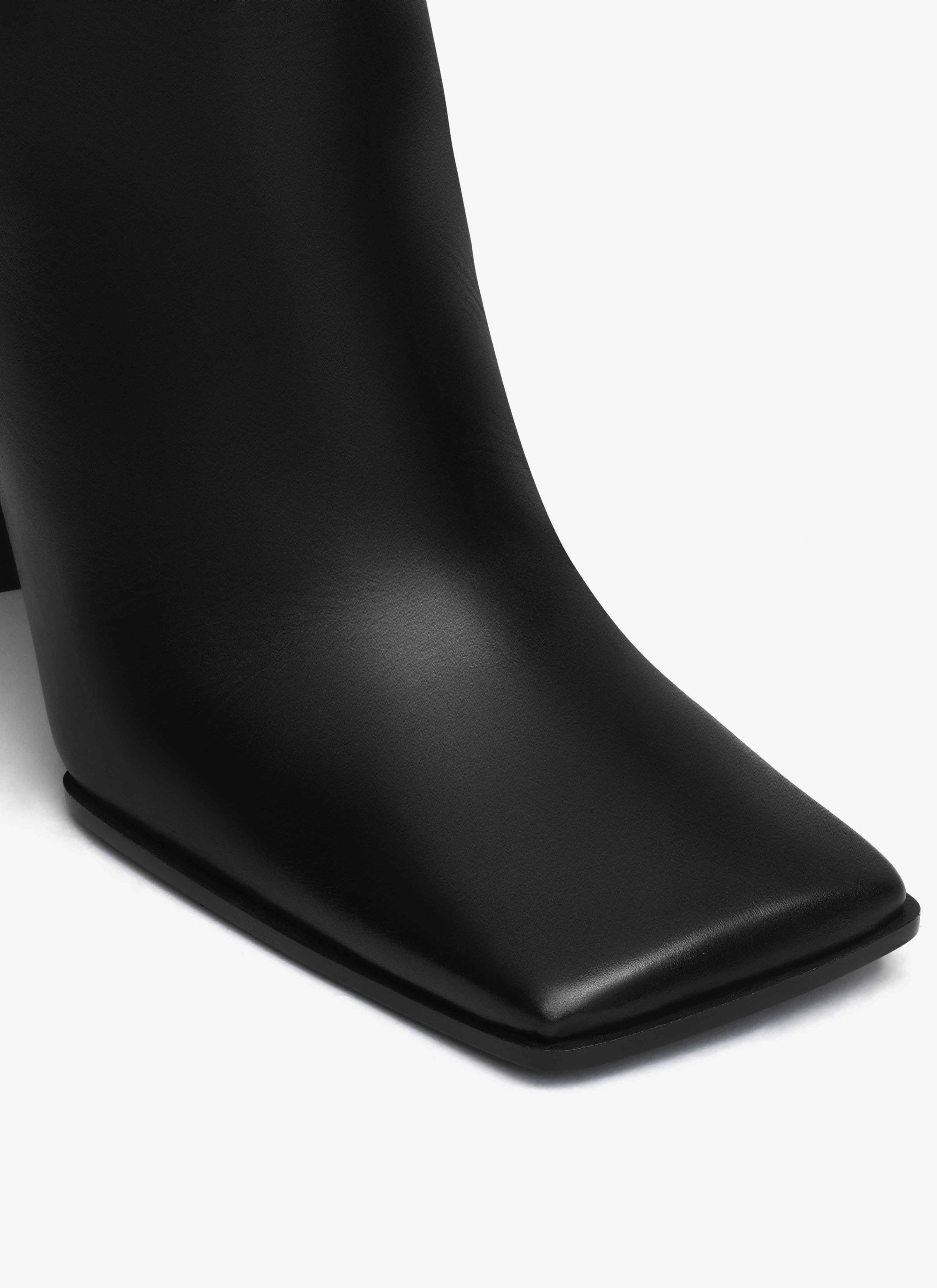 SQUARE ANKLE BOOTS IN CALFSKIN - 4