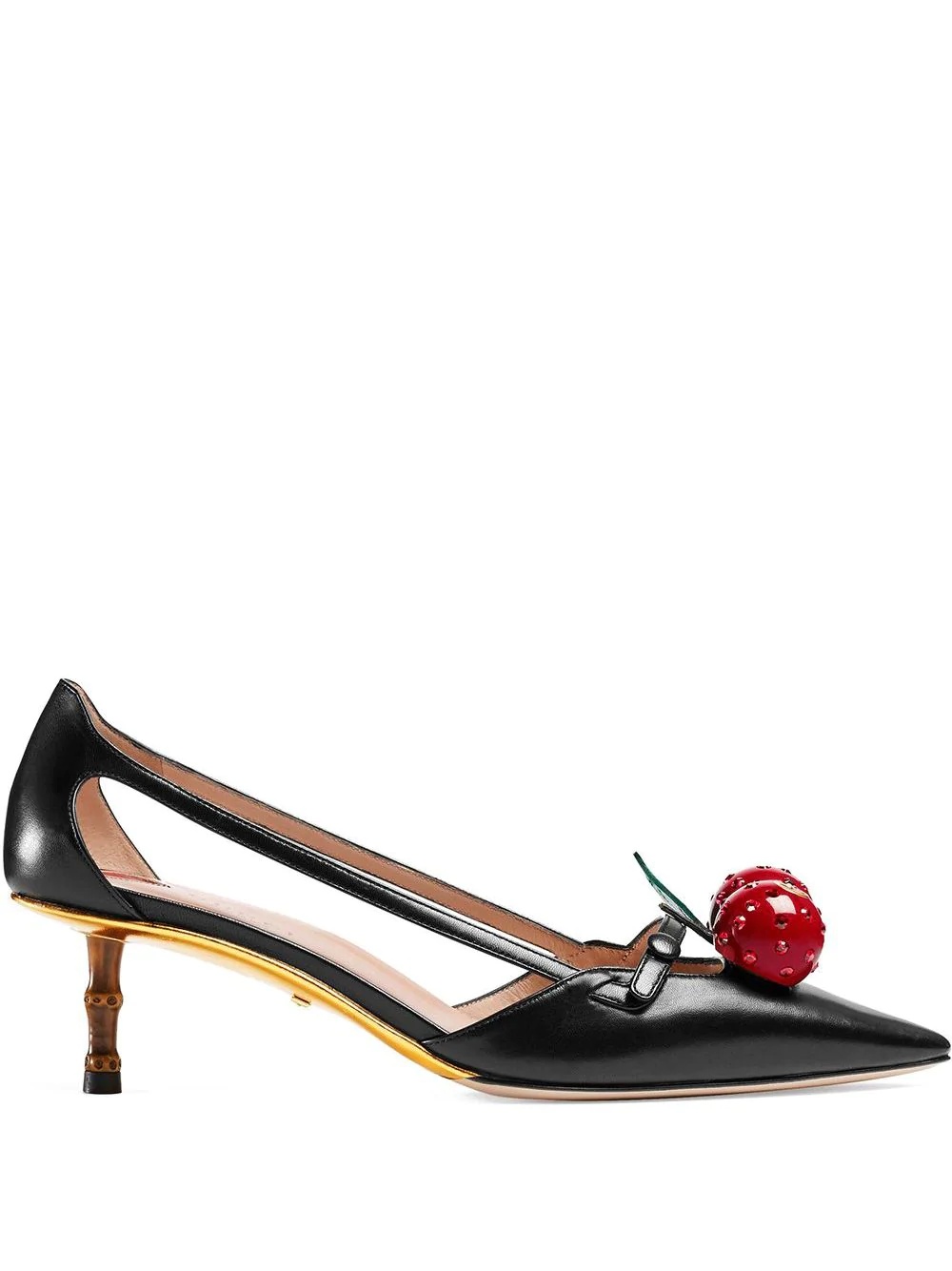 Leather cherry pumps - 1