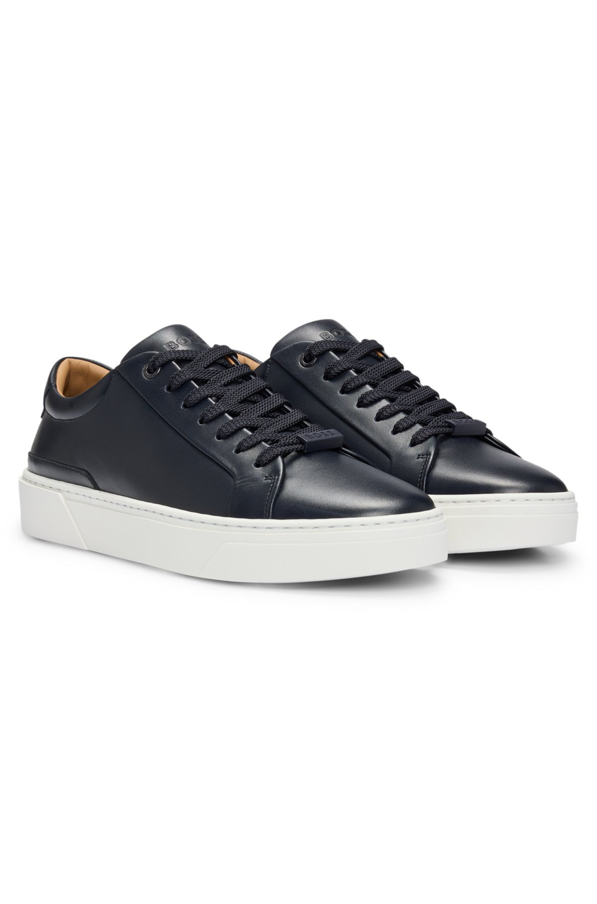 GARY LEATHER LOW-TOP TRAINERS WITH BRANDED LACE LOOP - 2