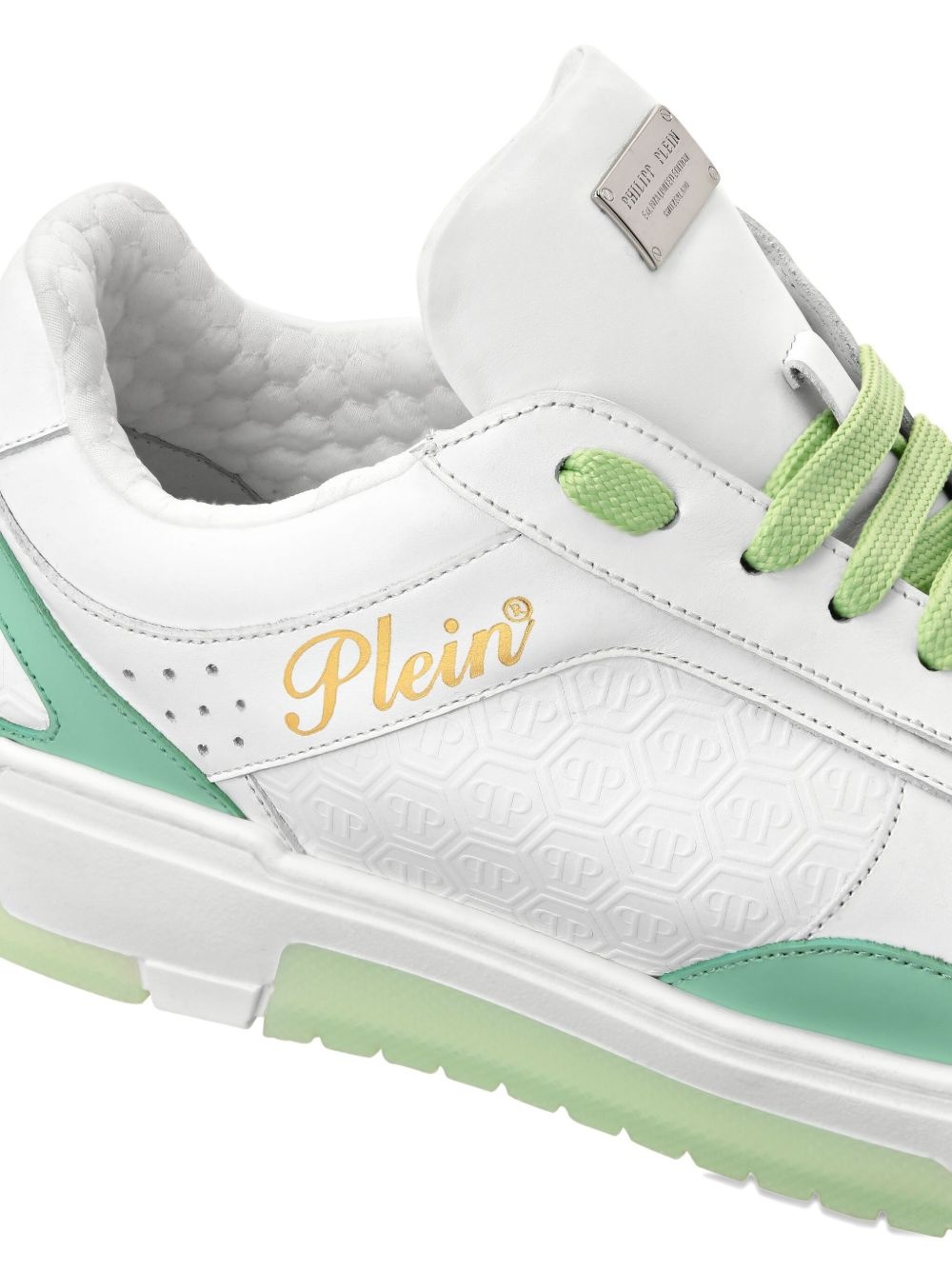 leather lace-up sneakers - 4