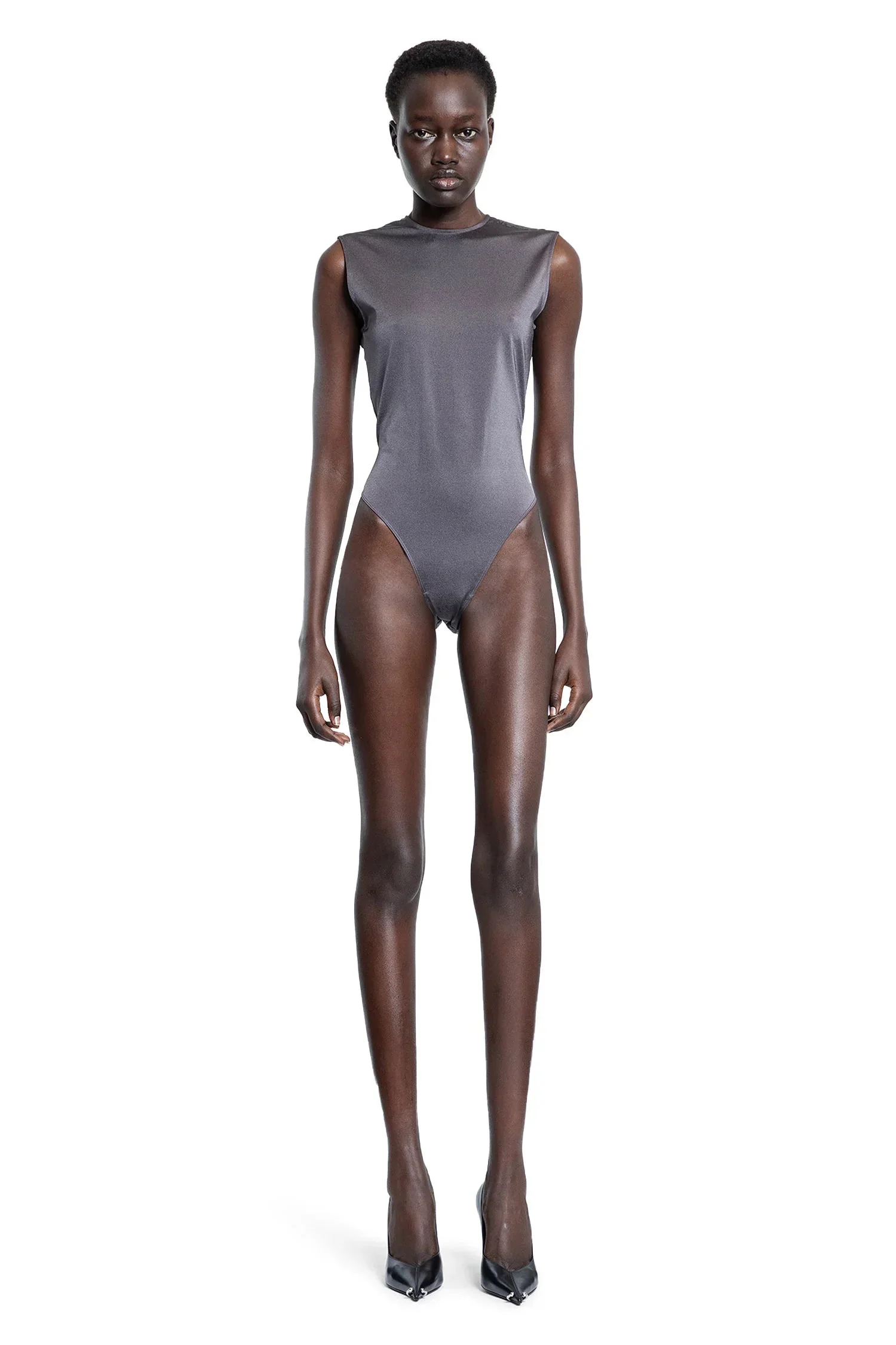 Mugler Woman Grey Bodysuits - 1