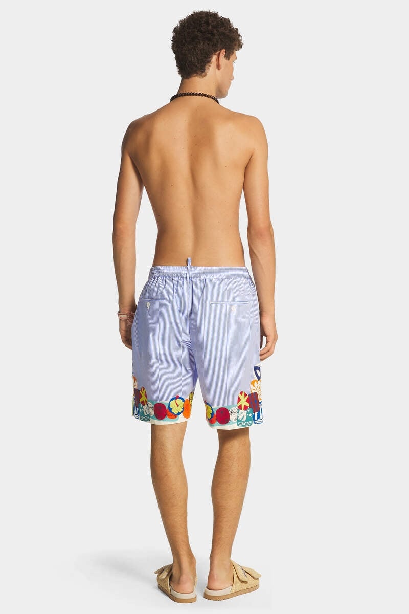SUMMER LOVERS ELASTIC PINSTRIPE BOXER SHORTS - 4