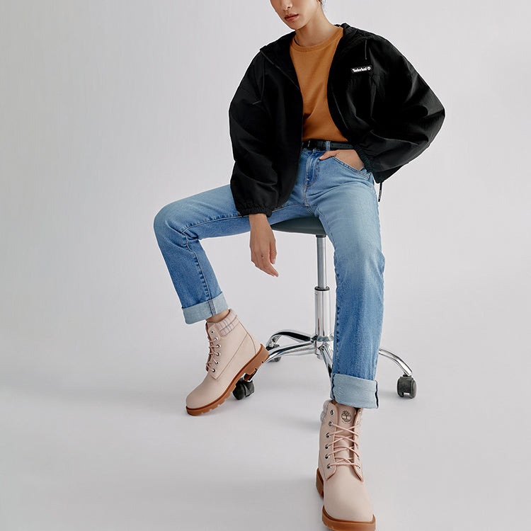 (WMNS) Timberland Lindon Woods 6 Inch Waterproof Boot 'Beige Nubuck and Printed Collar' A2BBR - 7