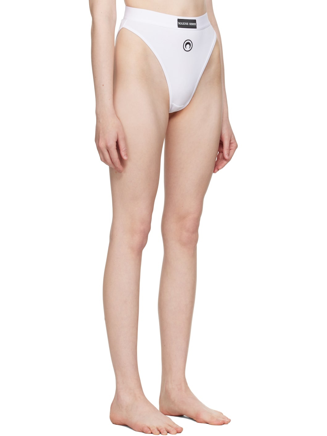 White Moon Logo Stretched Jersey High-Waist Briefs - 2
