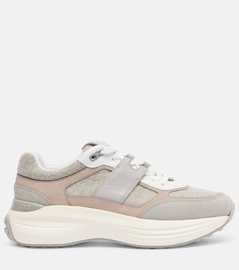 Leather-trimmed sneakers 4