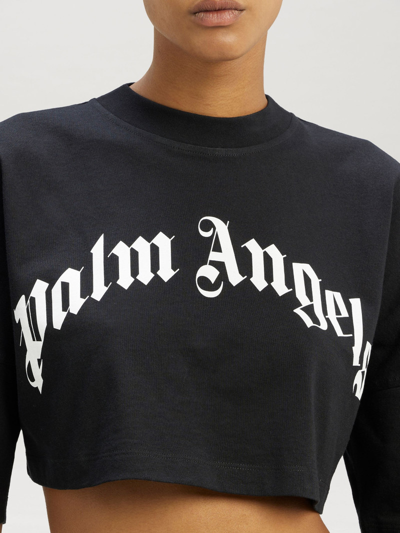 Curved Logo Back Zip T-Shirt 6