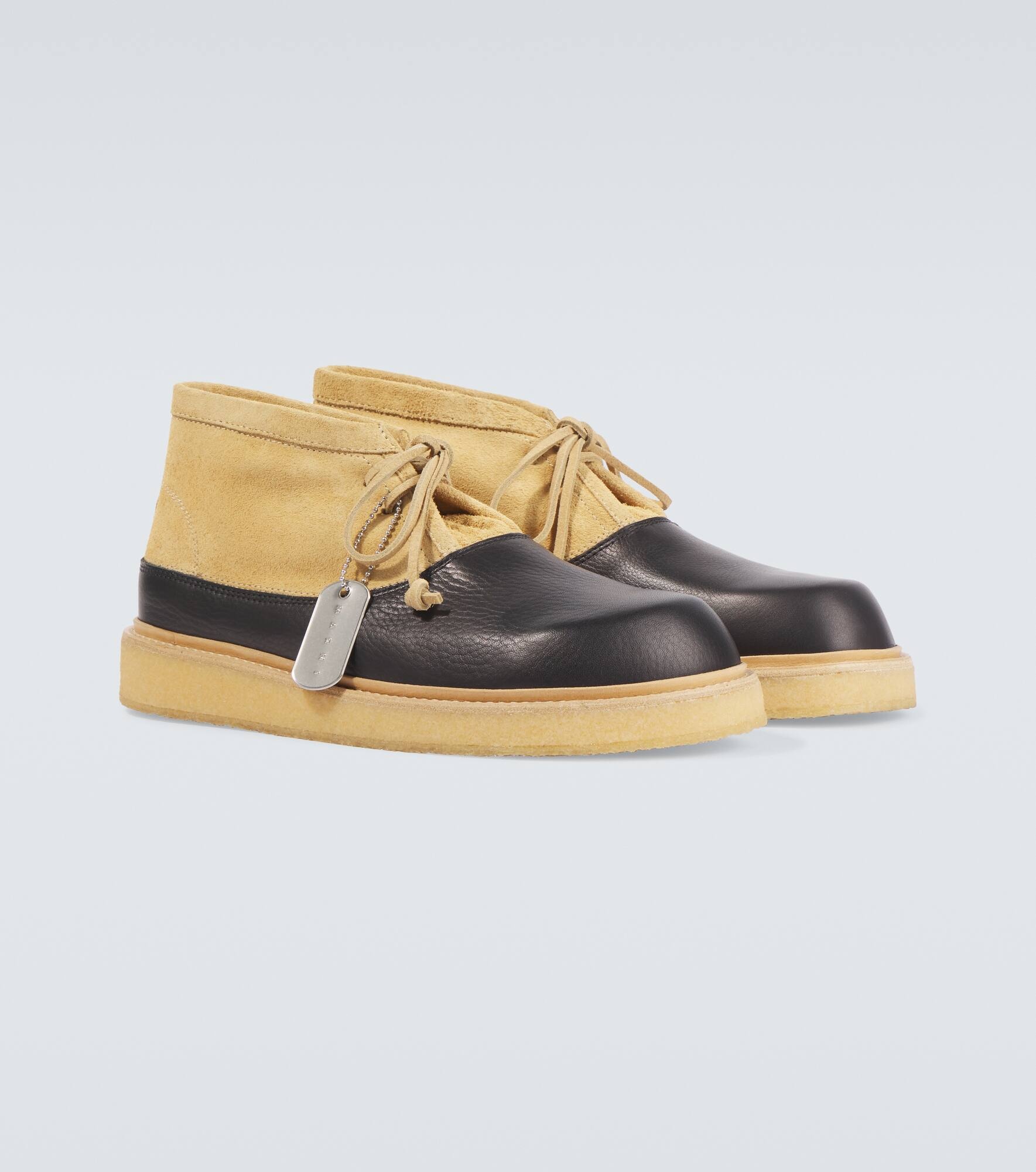 Leather and suede desert boots - 5