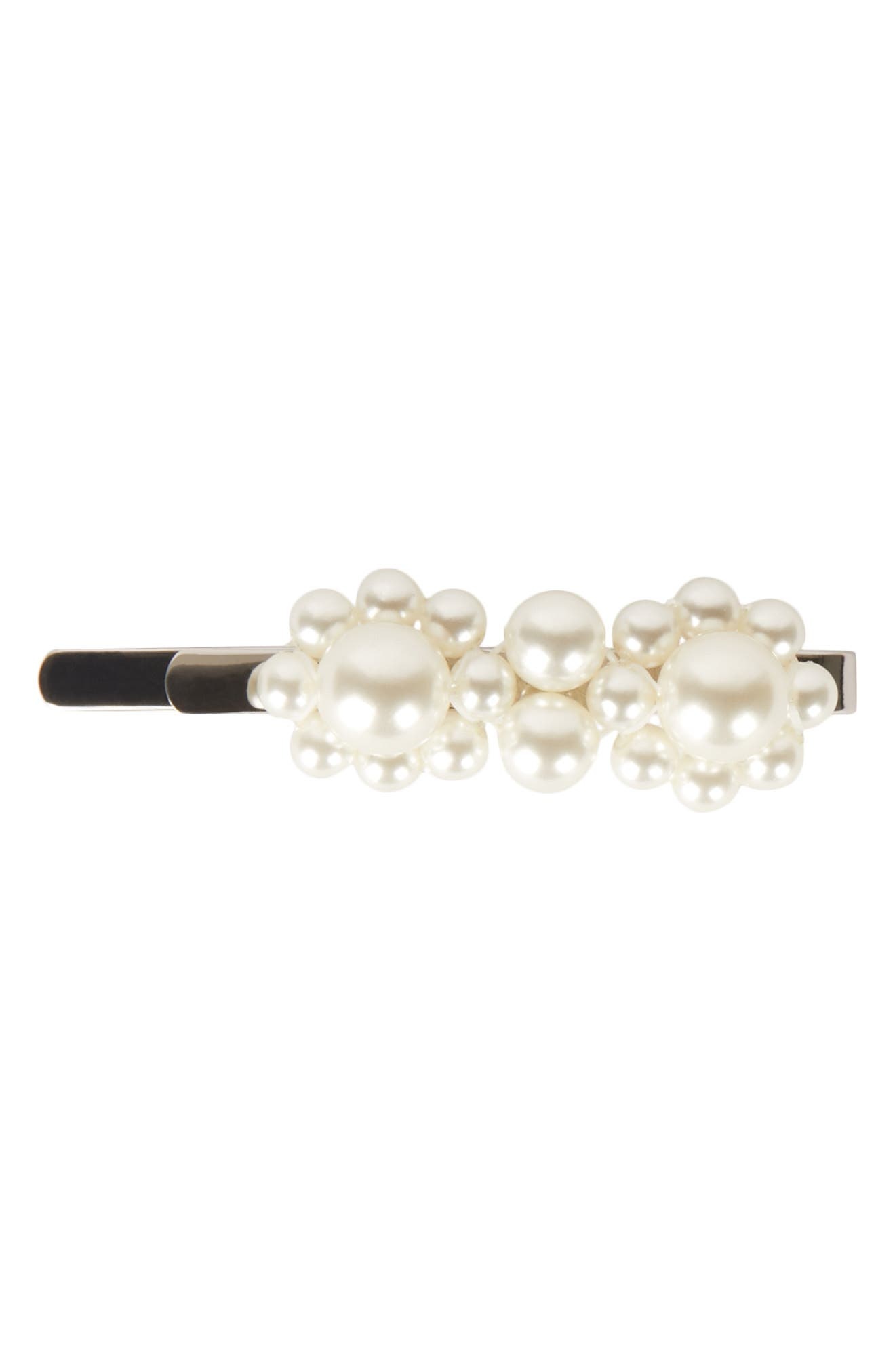 Mini Imitation Pearl Flower Hair Clip - 1