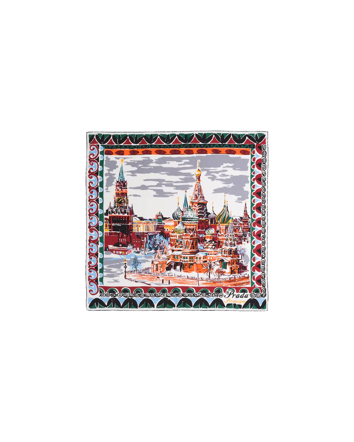 Pittoresque Moscow printed 90 silk foulard - 3