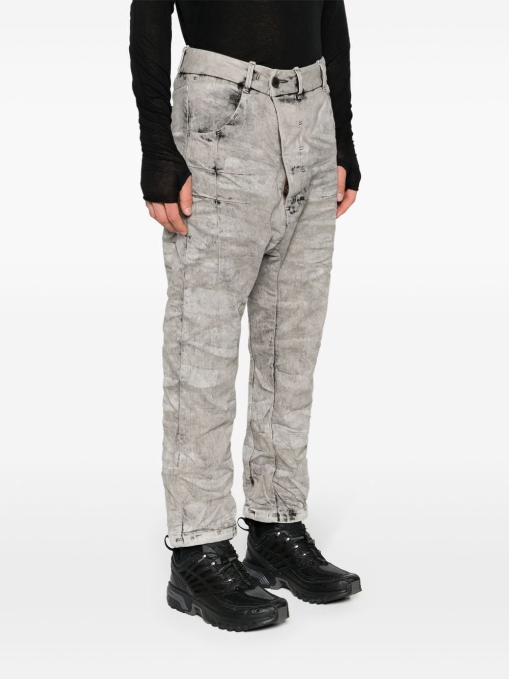 mid-rise drop-crotch jeans - 3