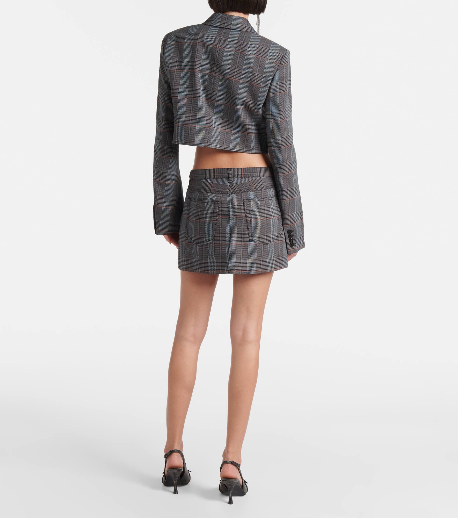 Jaza checked cropped wool-blend blazer - 3