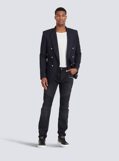 Balmain Cotton blazer with double-breasted silver-tone buttoned fastening outlook