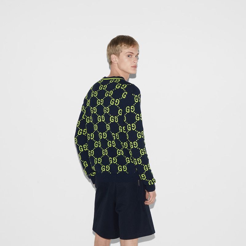 GG cotton jacquard crewneck sweater 7