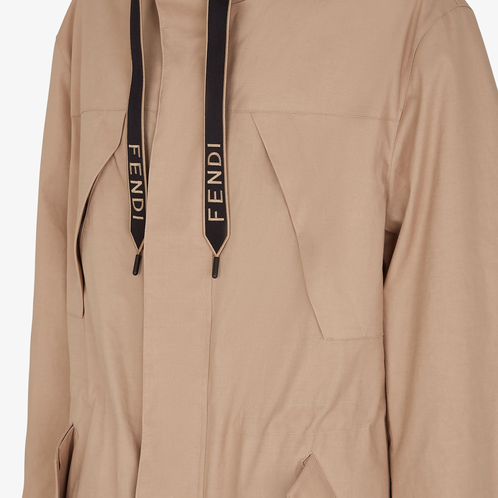 Beige tech fabric parka - 3