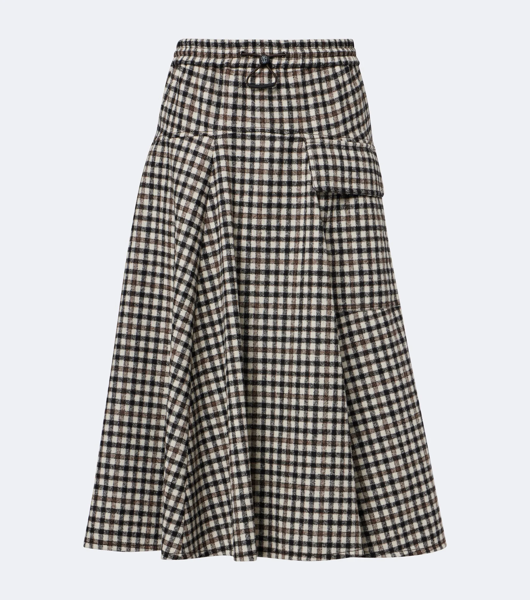Checked alpaca and wool-blend midi skirt - 1