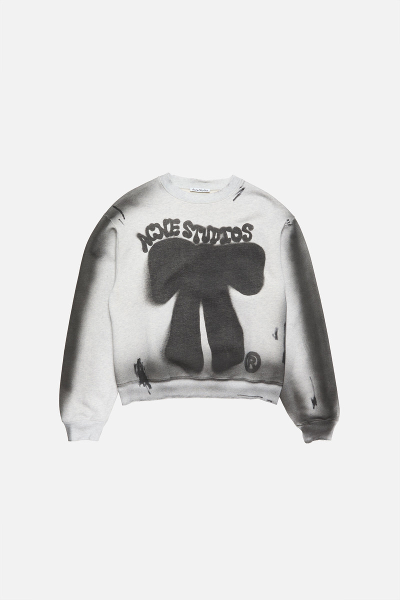 Fleece logo sweater - Pale Grey Melange 1