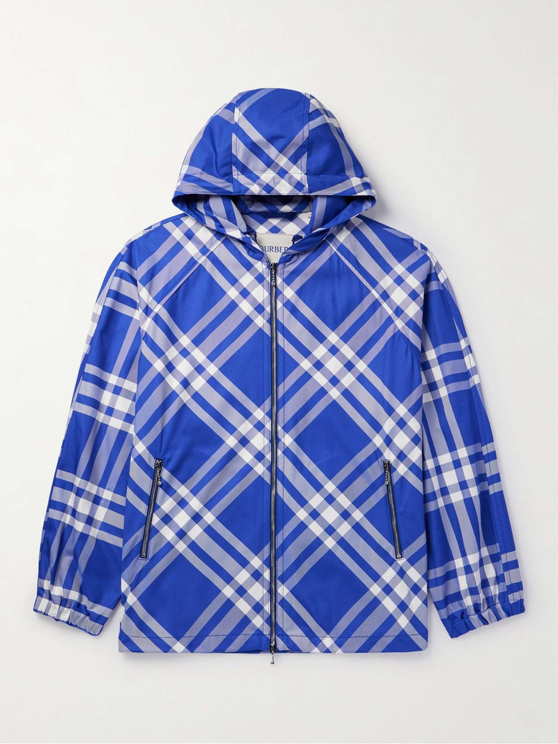 Checked Nylon-Twill Hooded Jacket 1