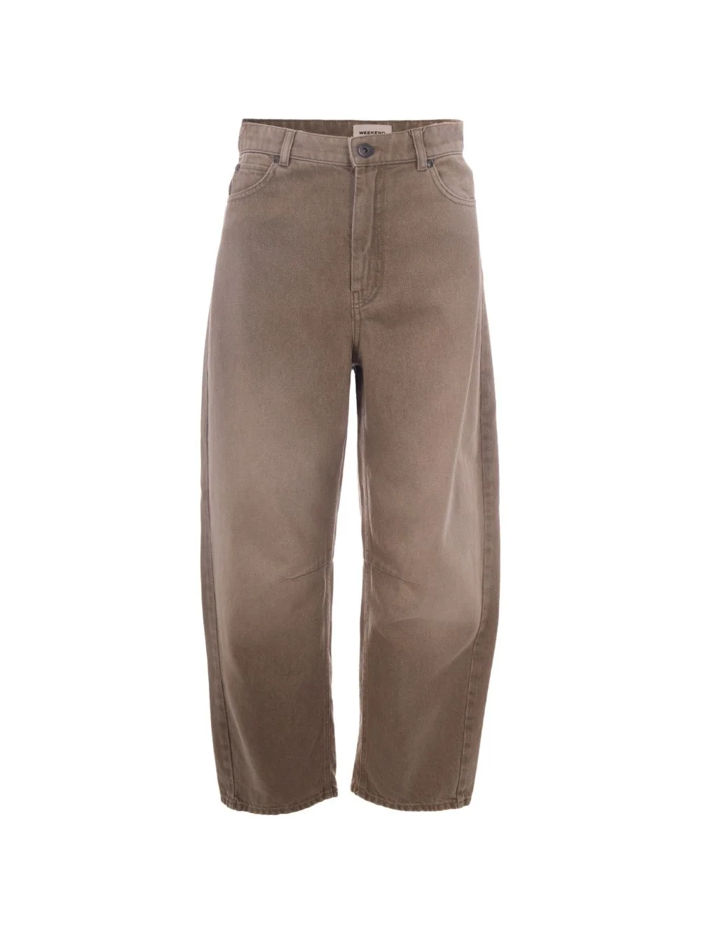 logo-patch barrel-leg jeans - 1