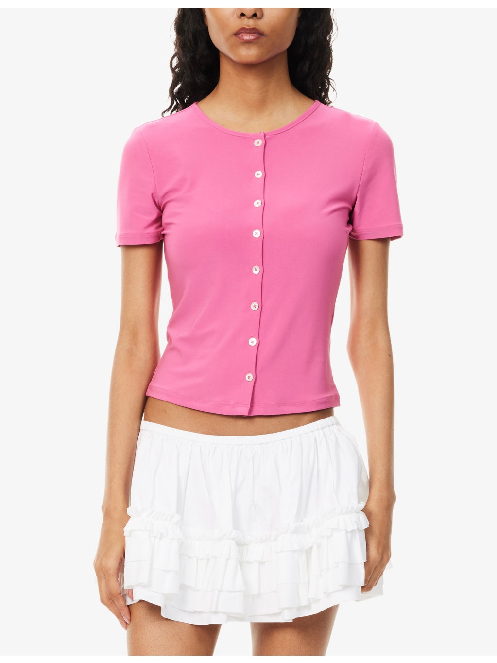 Ella Short-Sleeve Stretch-Woven Top - 3