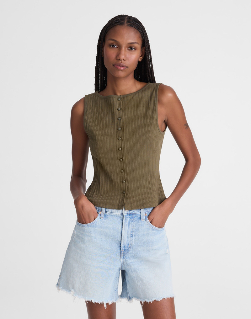 Ribbed Crewneck Shell Top 2