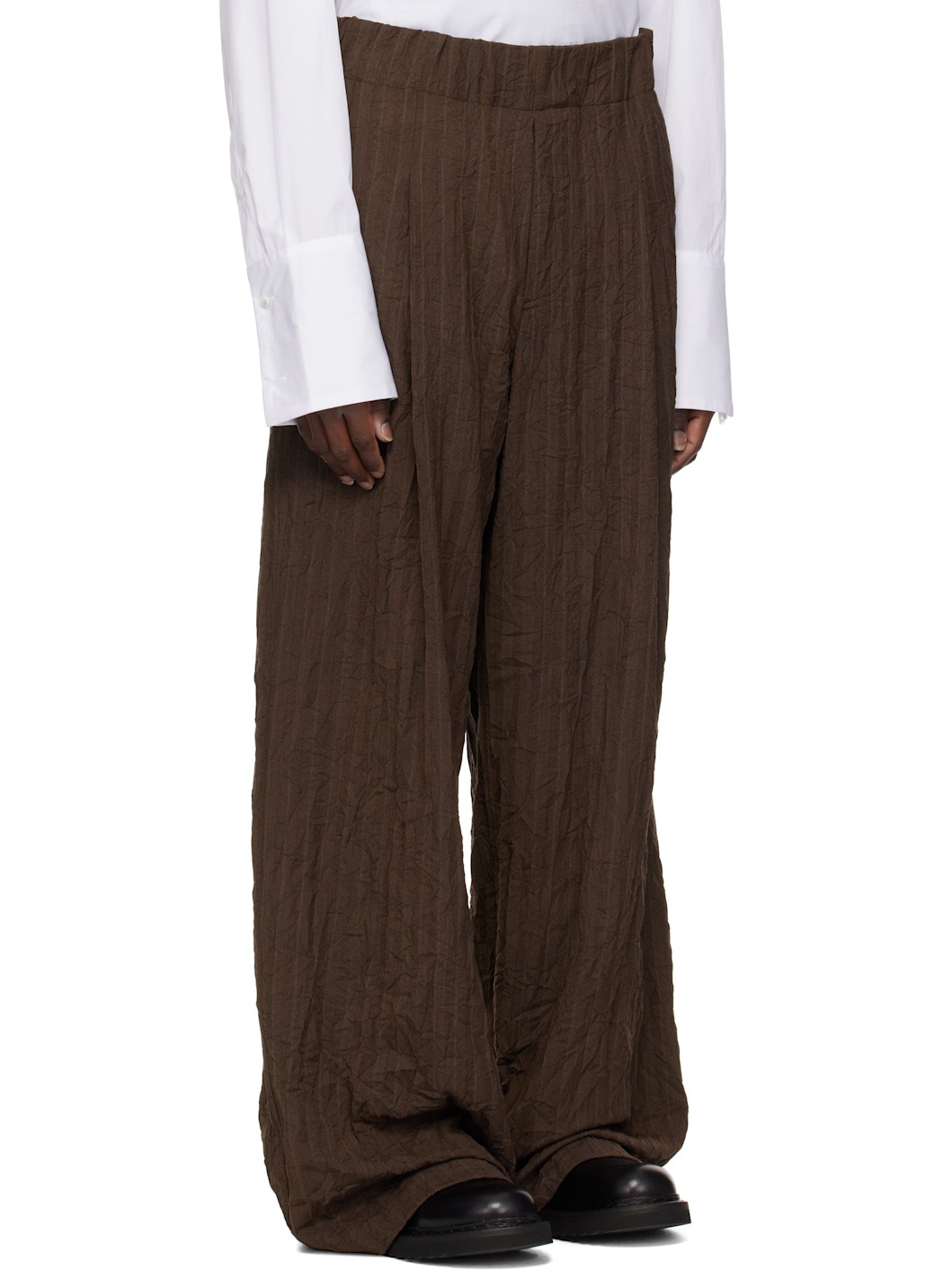 Brown Pleated Trousers - 2