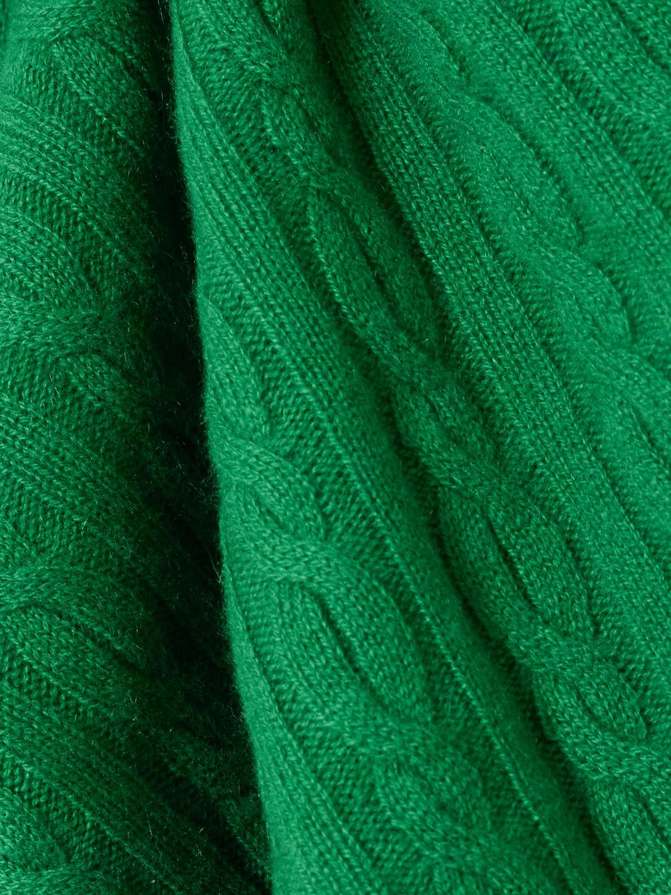 Twin cable-knit cashmere sweater Green - 4