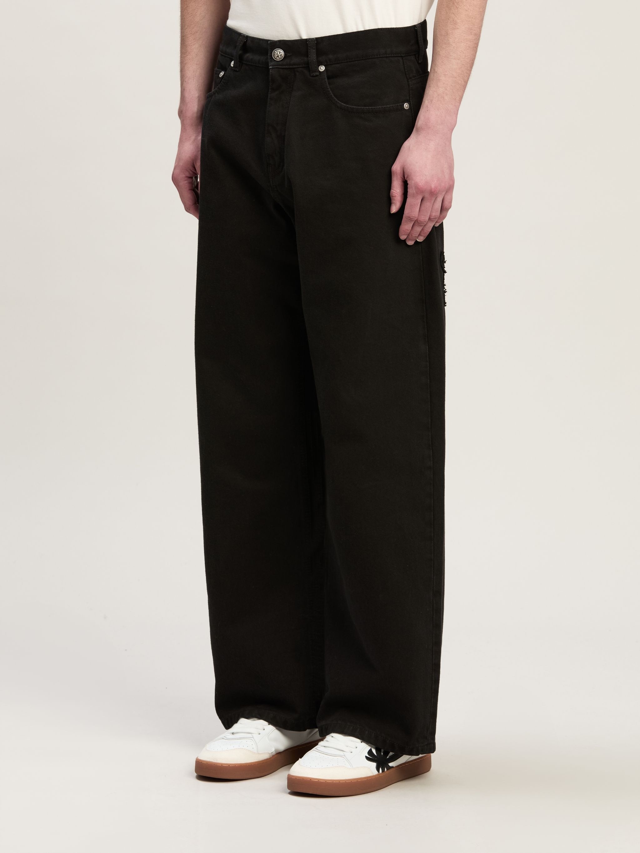 Monogram Loose Fit Denim Pants - 4