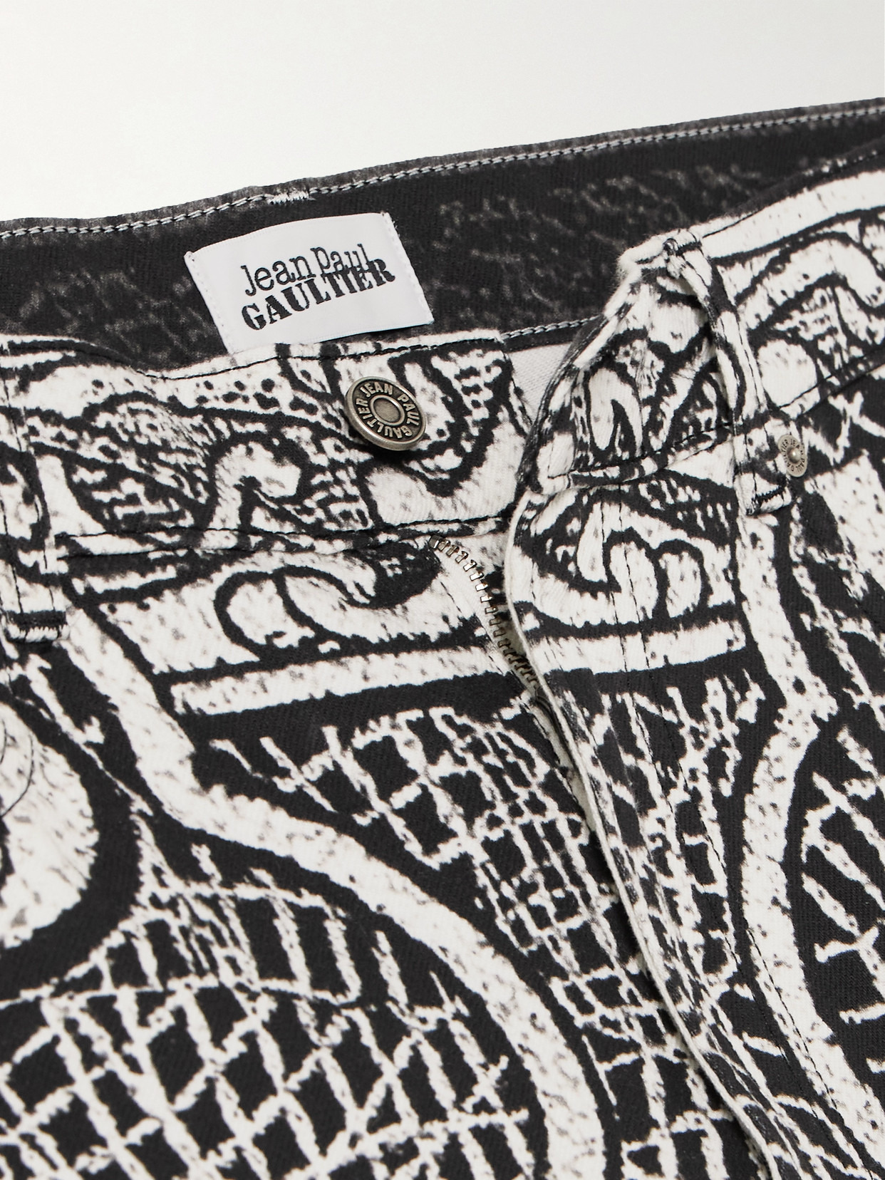 Printed High-rise Tapered Jeans - 5