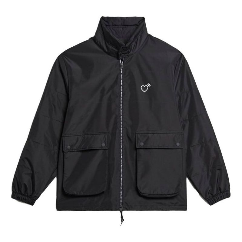 adidas originals x HUMAN MADE Crossover Embroidered Logo Stand Collar Jacket Black GM4634 - 1