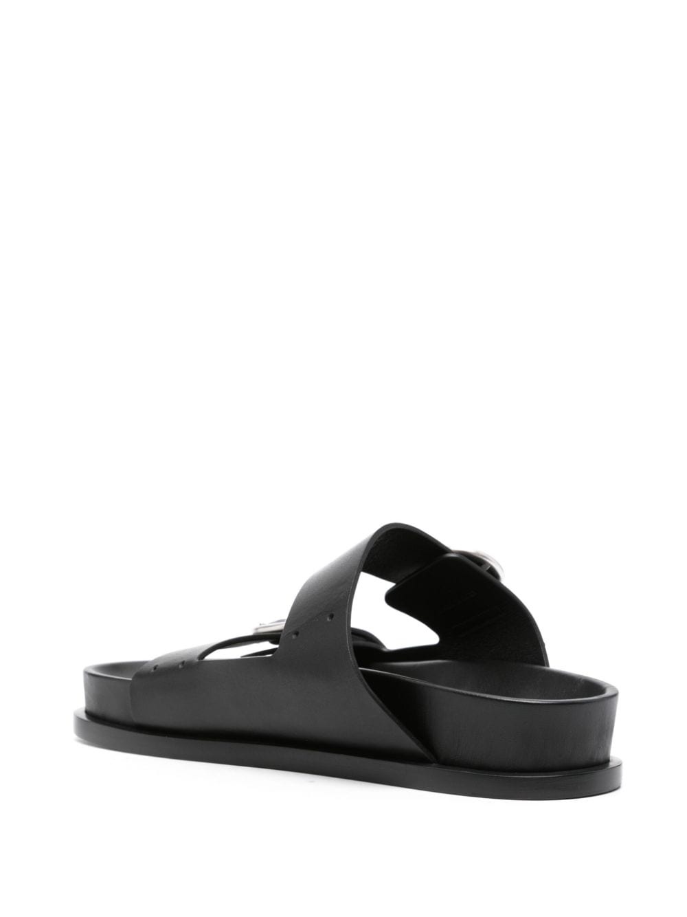 double-buckle leather sandals - 3