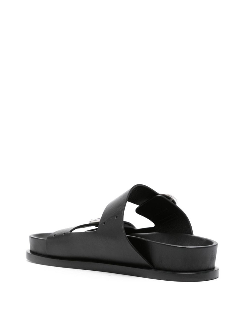 double-buckle leather sandals 3