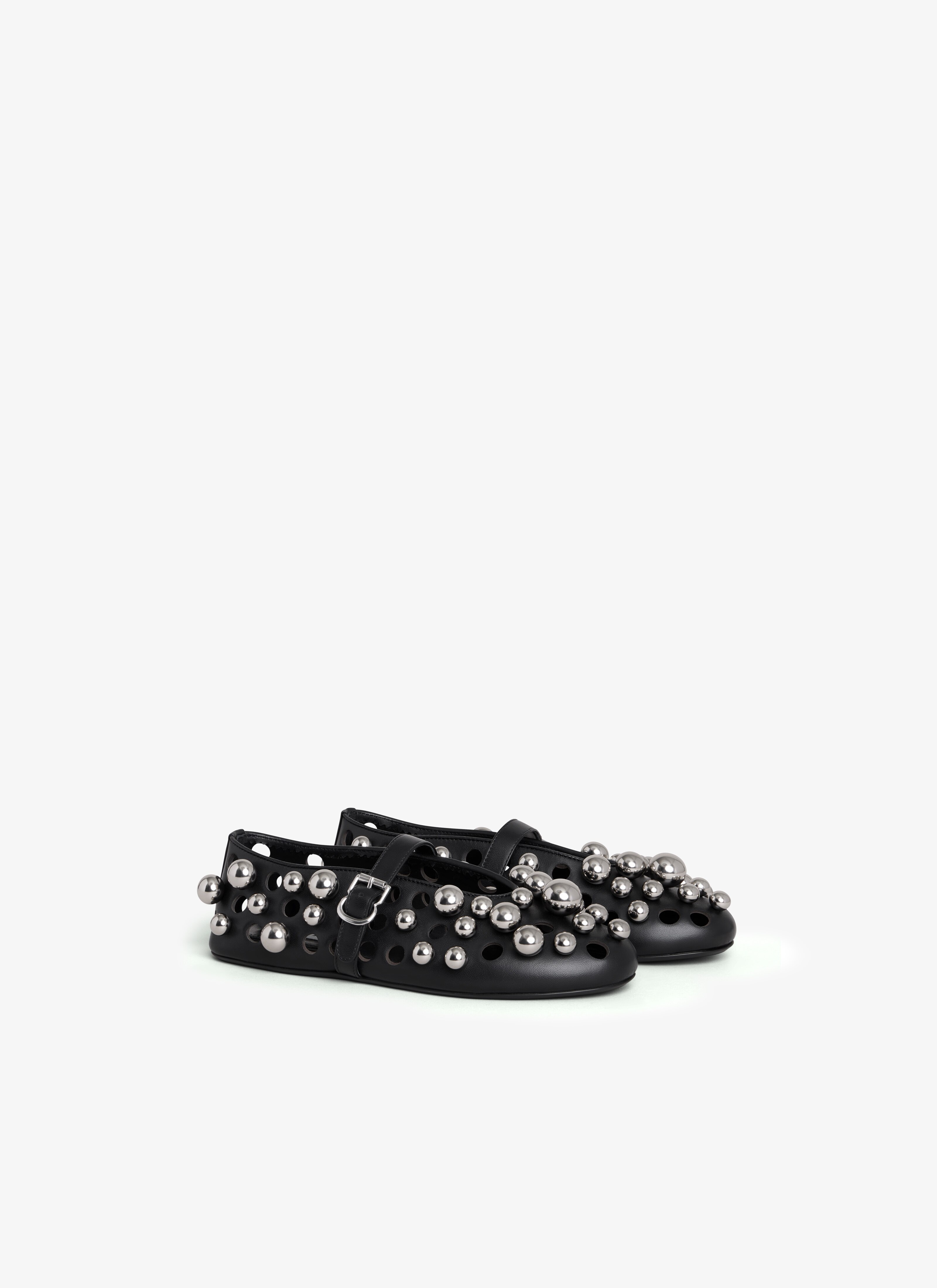 BALLET FLATS WITH SPHERES ON LAMBSKIN - 2